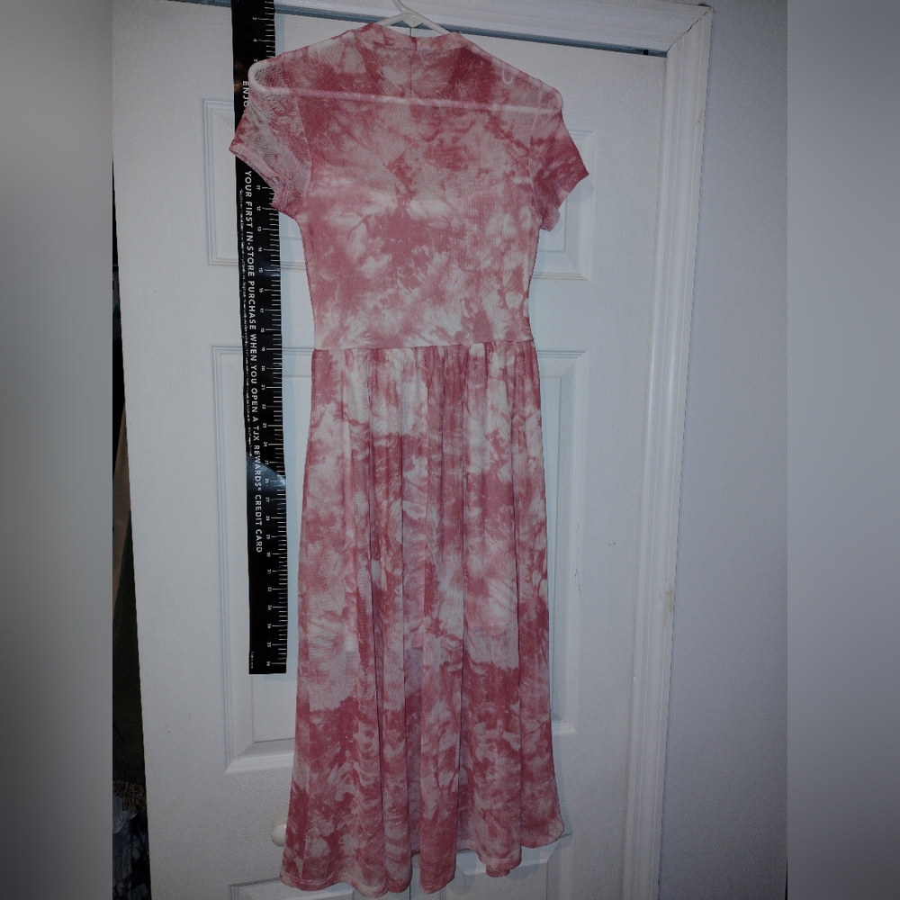 Pink Tie-Dye Short Sleeve Dress Maxi Small Full Length New 🆕 - Picture 11 of 11